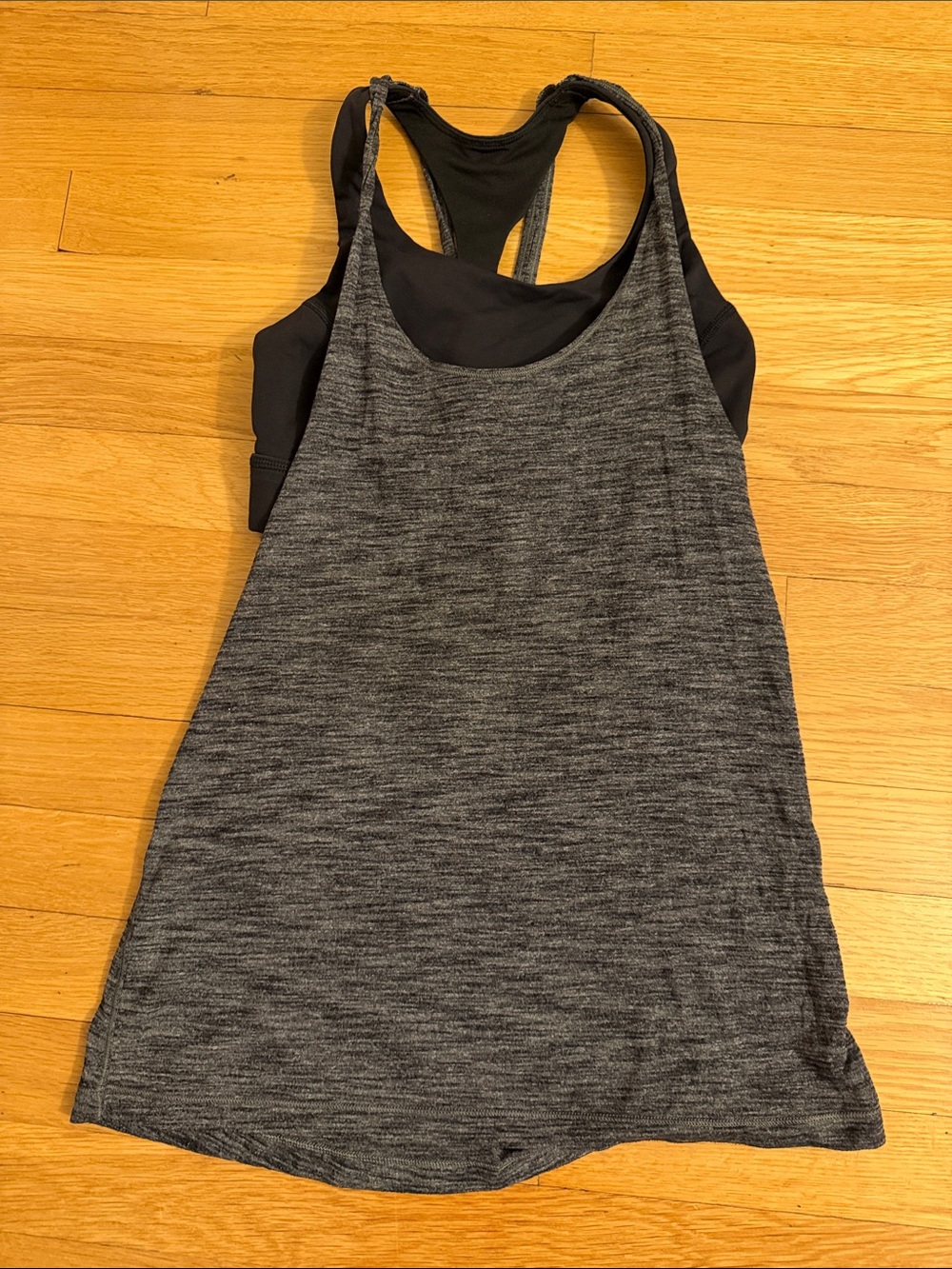 Lululemon Heather Gray & Black Athletic Tank